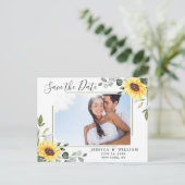 Elegant Eucalyptus PHOTO Weddenschap Save the Date Briefkaart (Staand voorkant)