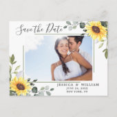 Elegant Eucalyptus PHOTO Weddenschap Save the Date Briefkaart (Voorkant)