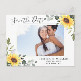 Elegant Eucalyptus PHOTO Weddenschap Save the Date Briefkaart
