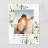 Elegant Eucalyptus PHOTO Weddenschap Save the Date Briefkaart (Voorkant)