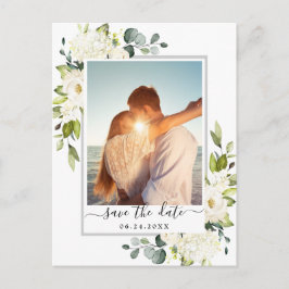Elegant Eucalyptus PHOTO Weddenschap Save the Date Briefkaart
