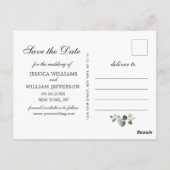 Elegant Eucalyptus PHOTO Weddenschap Save the Date Briefkaart (Achterkant)