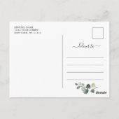 Elegant Eucalyptus PHOTO Weddenschap Save the Date Briefkaart (Achterkant)