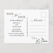 Elegant Eucalyptus PHOTO Weddenschap Save the Date Briefkaart (Achterkant)