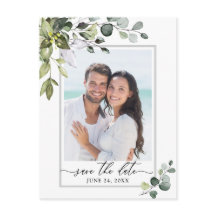 Elegant Eucalyptus PHOTO Weddenschap Save the Date