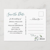 Elegant Eucalyptus PHOTO Weddenschap Save the Date Briefkaart (Achterkant)