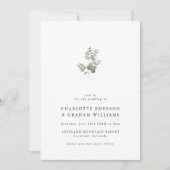 Elegant Eucalyptus Photo Wedding Kaart (Voorkant)