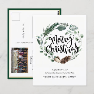 Elegant Eucalyptus Pine Cone Foliage Business Briefkaart