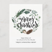 Elegant Eucalyptus Pine Cone Foliage Business Briefkaart (Voorkant)