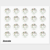 Elegant Eucalyptus Pink Blush Rozen Hartelijk dank Ronde Sticker (Vel)