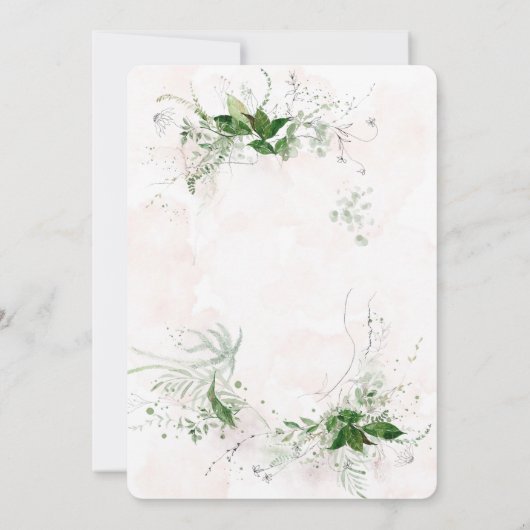 Elegant Eucalyptus Pink Wedding Shower uitnodigen (Achterkant)