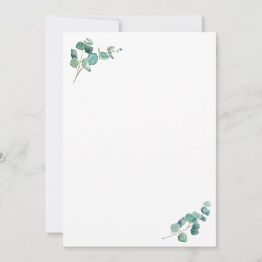 Elegant Eucalyptus Postponed Wedding Update Card Kaart (Achterkant)
