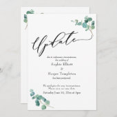 Elegant Eucalyptus Postponed Wedding Update Card Kaart (Voorkant / Achterkant)