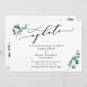 Elegant Eucalyptus Postponed Wedding Update Card Kaart (Voorkant / Achterkant)