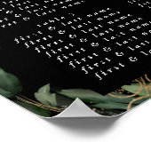 Elegant Eucalyptus Premium Weddenschap Black Onyx Poster (Hoek)