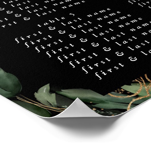Elegant Eucalyptus Premium Weddenschap Black Onyx Poster (Hoek)