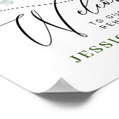 Elegant Eucalyptus PROEFHuwelijk DINER Welkomstbor Poster (Hoek)