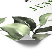 Elegant Eucalyptus PROEFHuwelijksdiner Welkomstbor Poster (Hoek)