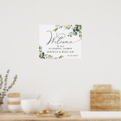 Elegant Eucalyptus PROEFHuwelijksdiner Welkomstbor Poster (Keuken)