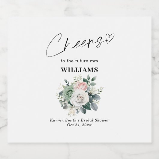 Elegant Eucalyptus Proost Sparkling Wijnetiket (Enkel label)