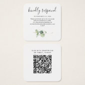 Elegant Eucalyptus QR Code RSVP Enclosure Kaart (Voorkant /achterkant)