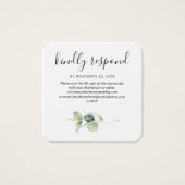 Elegant Eucalyptus QR Code RSVP Enclosure Kaart (Voorkant)
