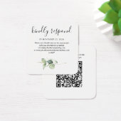 Elegant Eucalyptus QR Code RSVP Enclosure Kaart (Bureau)