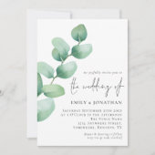 Elegant Eucalyptus QR Code Weddenschap Kaart (Voorkant)