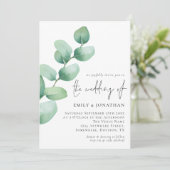 Elegant Eucalyptus QR Code Weddenschap Kaart (Staand voorkant)