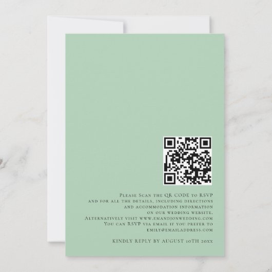 Elegant Eucalyptus QR Code Weddenschap Kaart (Achterkant)