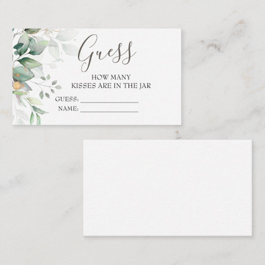 Elegant Eucalyptus raad hoeveel spel Informatiekaartje (Voorkant / Achterkant)