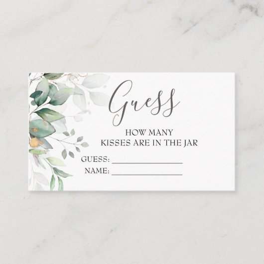 Elegant Eucalyptus raad hoeveel spel Informatiekaartje (Voorkant)