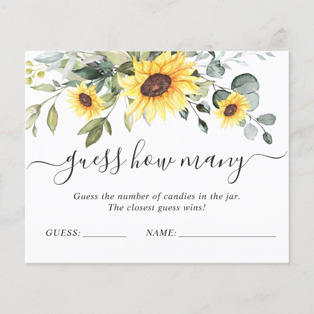 Elegant Eucalyptus raden hoeveel gamekaart (Voorkant)