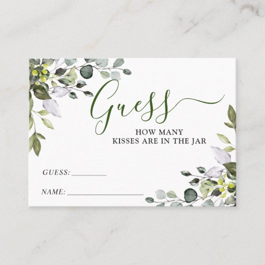 Elegant Eucalyptus raden hoeveel gamekaart Visitekaartje (Voorkant)