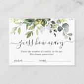 Elegant Eucalyptus raden hoeveel gamekaart Visitekaartje (Voorkant)