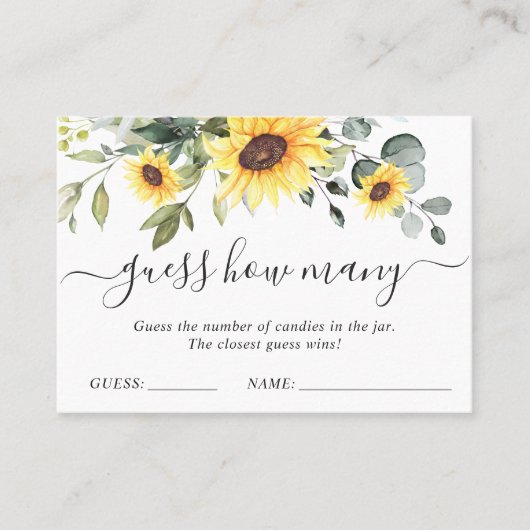 Elegant Eucalyptus raden hoeveel Kisses-gamekaart Visitekaartje (Voorkant)