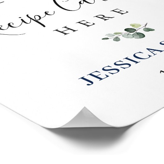 Elegant Eucalyptus Recipe Kaart Vrijgezellenfeest Poster (Hoek)