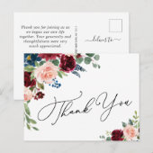 Elegant Eucalyptus Red Pink Roses Floral Hartelijk Briefkaart (Voorkant / Achterkant)