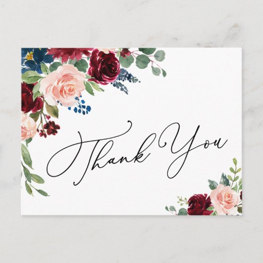 Elegant Eucalyptus Red Pink Roses Floral Hartelijk Briefkaart (Voorkant)