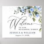 Elegant Eucalyptus REHEARSAL DINNER Welkom Poster<br><div class="desc">Elegant Eucalyptus REHEARSAL DINNER Welcome Sign.</div>