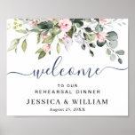 Elegant Eucalyptus REHEARSAL DINNER Welkomstteken Poster<br><div class="desc">Elegant Eucalyptus REHEARSAL DINNER Welcome Sign.</div>