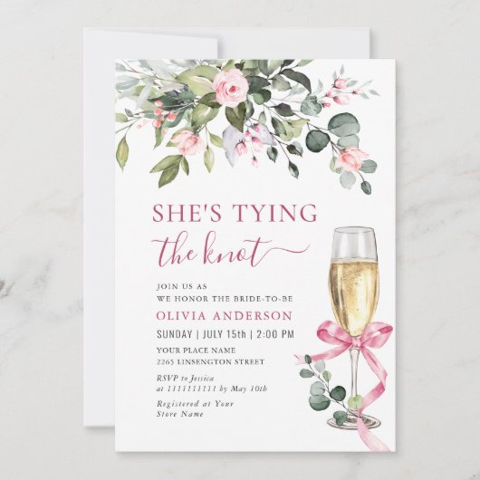 Elegant Eucalyptus Roze Blush Flower Vrijgezellenf Kaart (Voorkant)