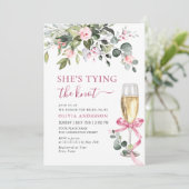 Elegant Eucalyptus Roze Blush Flower Vrijgezellenf Kaart (Staand voorkant)