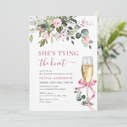 Elegant Eucalyptus Roze Blush Flower Vrijgezellenf Kaart (Staand voorkant)