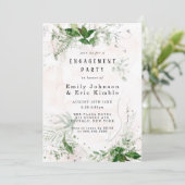 Elegant Eucalyptus Rustic Pink Engagement Party Kaart (Staand voorkant)