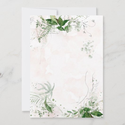 Elegant Eucalyptus Rustic Pink Engagement Party Kaart (Achterkant)