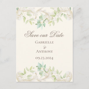 Elegant Eucalyptus  Rustic Save the Date Briefkaart