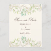 Elegant Eucalyptus  Rustic Save the Date Briefkaart (Voorkant)