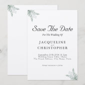 Elegant Eucalyptus Rustic Save the Date Wedding Kaart (Voorkant / Achterkant)