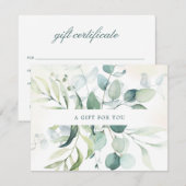 Elegant Eucalyptus Rustige Cadeaubon (Voorkant / Achterkant)